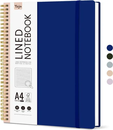 Miniatura 11 de Taja Cuaderno con forro en espiral, cuadernos de 8.5 x 11 pulgadas para trabajo, diario grande A4 para mujeres y hombres, cuaderno de diario