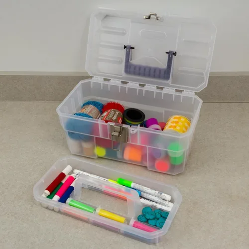 Miniatura 2 de Akro-Mils 09514 CFT - Caja de herramientas de almacenamiento de plástico para suministros para arte o manualidades. Semi-transparente, de 14