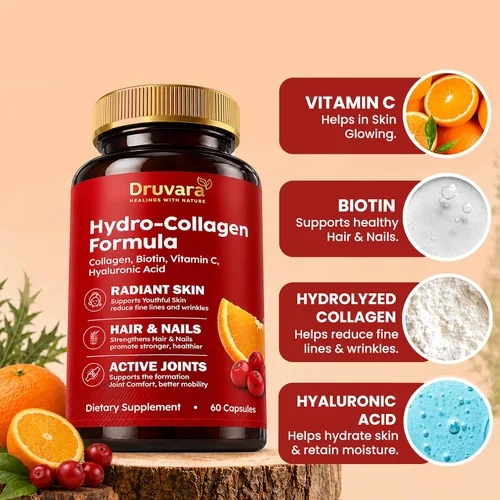 Miniatura 5 de Colágeno hidrolizado con biotina y vitamina C Pastillas de colágeno para hidratación de la piel, comodidad de las articulaciones y cabello y uñas