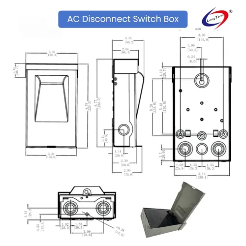 Miniatura 6 de Long Term los componentes electrónicos plásticos de la desconexión no fundida de la caja del interruptor de 240V 60A sacan la caja de desconexión