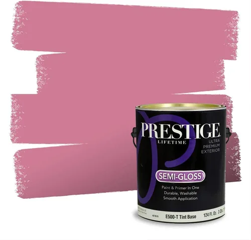 Miniatura 656 de Prestige Paints Pintura exterior e imprimación en uno, 1 galón, plano, coincidencia comparable de Valspar* Amber Rose*
