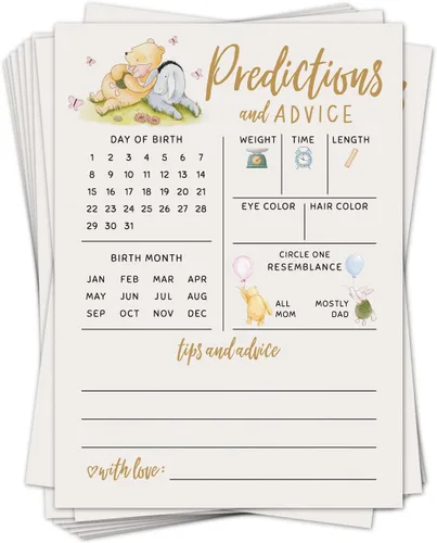 Miniatura 9 de Predicciones de bebé y tarjetas de consejos para nuevos padres, juegos clásicos de baby shower para niños, deseos para mamá y papá, 20 tarjetas