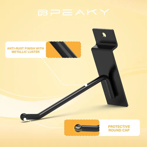 Miniatura 3 de Ganchos de pared para listones negros de 10 cm, 25 piezas, ganchos para pared de listones resistentes, ganchos para exhibición para venta al por