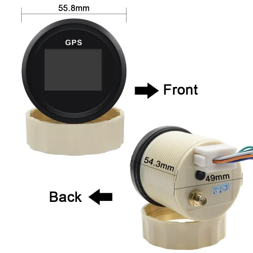 Miniatura 6 de Geloo Velocímetro digital GPS de 52 mm 2" MPH, impermeable, ajustable, para auto, barco, motocicleta, con antena GPS, protección antiempañamiento