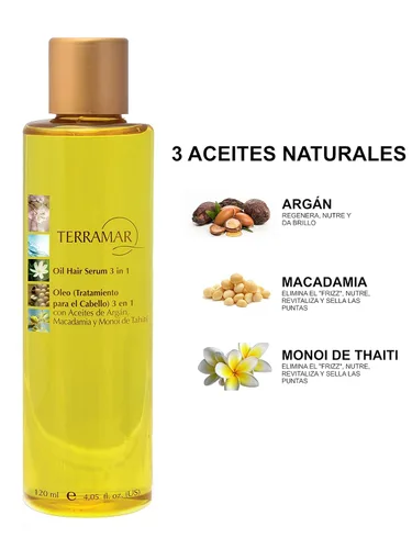 Miniatura 2 de Oleo , Argan Oil , Macadamia and Monoi of Tahití, TERRAMAR, 4.05 Oz