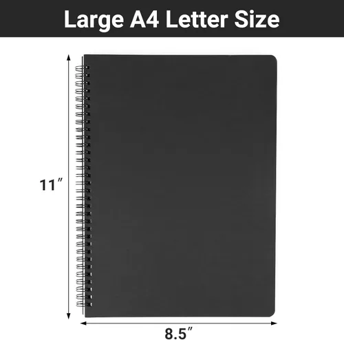 Miniatura 2 de EUSOAR Cuaderno de espiral en blanco, tamaño A4, 3 paquetes de 8.5 x 11 pulgadas, tapa dura, cuaderno de papel kraft en blanco a granel, bloc