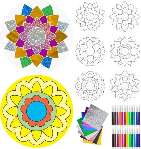 Miniatura 13 de Cinrobiye Juego de 24 piezas de papel de aluminio de Hanukkah para manualidades, kit de pintura de Janucá, papel de arte, actividades para colorear