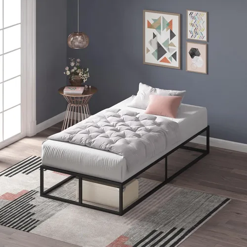 Miniatura 20 de Zinus Joseph - Marco de cama de plataforma de 10 pulgadas, soporte de listones de madera, no necesita somier, embalaje ecológico WonderBox(TM)