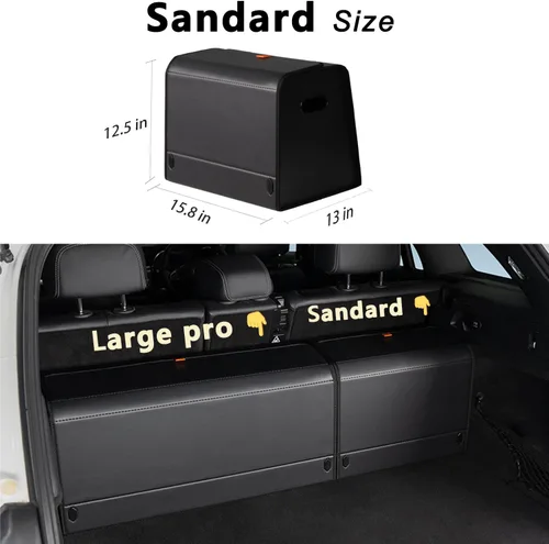 Miniatura 2 de GMQ Organizadores de maletero para automóvil, organizadores de automóvil y almacenamiento para SUV, tapa magnética con almacenamiento plegable, gran