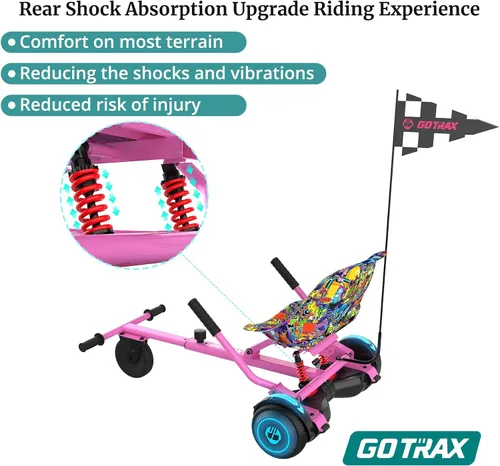 Miniatura 3 de Gotrax Hoverboard - Accesorio de asiento de kart para patineta de equilibrio automático de 6.5", 8", 8.5", 10", longitud del marco ajustable