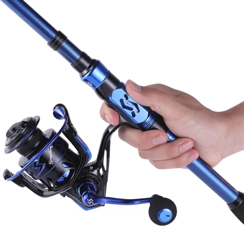 Miniatura 2 de Sougayilang - Combos de carretes y cañas de pescar, fibra de carbono 24 toneladas, carretes y cañas telescópica portátiles para viajes, pesca