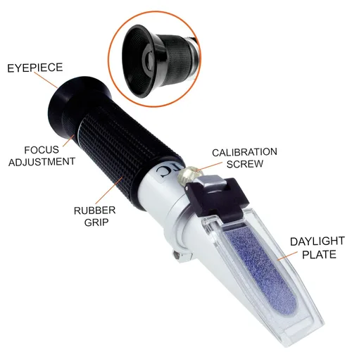 Miniatura 5 de Refractómetro clínico 3 en 1 para uso humano con 50.0-86.0 °F ATC, proteína sérica 0.00-0.42 oz/dl, gravedad específica de la orina 1.000-1.050
