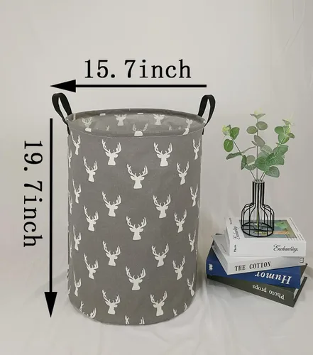 Miniatura 2 de canasta redonda grande para almacenamiento, con cubierta impermeable, organizador para la ropa sucia, para la habitación de los niños, para ropa