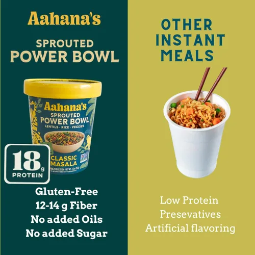 Miniatura 8 de Aahana's Bombay Masala - Cuenco de arroz y lentejas Kitchari, comidas veganas, sin gluten, Kosher, a base de plantas, comidas listas para comer