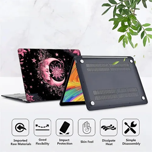 Miniatura 2 de para MacBook Pro de 13 Pulgadas Versión 2013-2015 Modelo A1425/A1502 Estuche para Computadora Negro, Estuche Rígido para Laptop de Patrón Premium