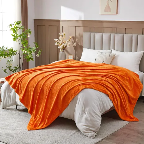 Miniatura 24 de NEWCOSPLAY Manta de Tiro Súper Suave Aqua Franela Sedosa Premium Fleece con Patrón de Hojas Ligera Manta de Cama para Uso en Todas las Estaciones