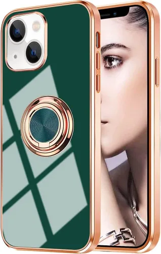 Miniatura 34 de Compatible con iPhone 11 Kickstand, anillo de rotación de 360 grados integrado con borde de oro rosa brillante que funciona con soporte magnético