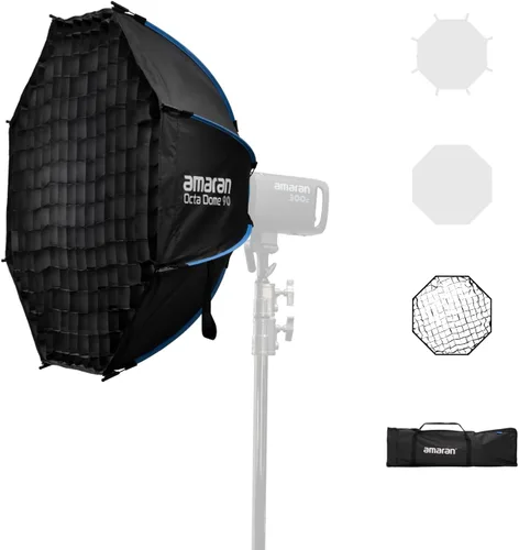 Miniatura 8 de amaran Octa Dome 60 Softbox, caja de luz grande de 23.6 in (2 pies) de montaje octogonal Bowens diseñada para configuraciones rápidas