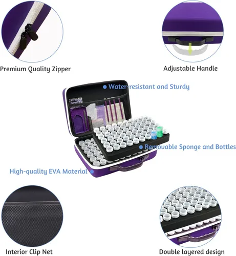 Miniatura 2 de Contenedores de almacenamiento de pintura de diamantes, 120 ranuras para accesorios de pintura de diamantes y herramientas para estuche organizador