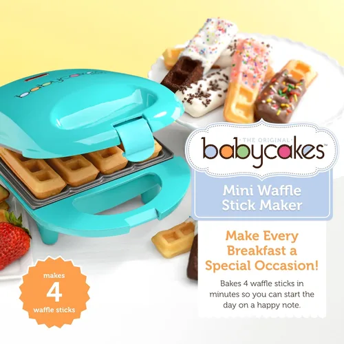 Miniatura 2 de Babycakes Mini Waflera de palitos de gofres de Select Brands - Mini Waflera de palitos de gofres para el desayuno - Cuenta con revestimiento