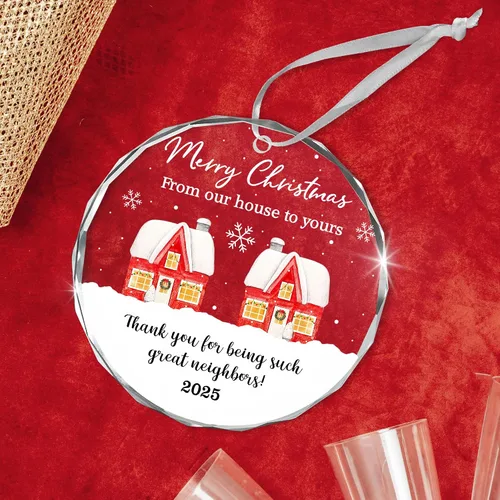 Miniatura 7 de Adorno de Navidad de vecino 2025 – Regalos de Navidad pensados para vecinos, adornos acrílicos para vecinos amigos, mejores amigos, regalos