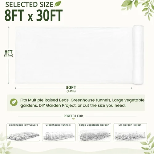 Miniatura 2 de GardeningWill - Red de malla fina para jardín, 8 x 30 pies, barrera contra mosquitos, insectos y pájaros, protector de plantas, frutas y flores