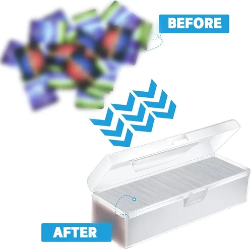 Miniatura 5 de Vicenpal Caja de almacenamiento de tarjetas coleccionables de plástico transparente, juego de cajas de tarjetas para 600-1000 Plus, portátil