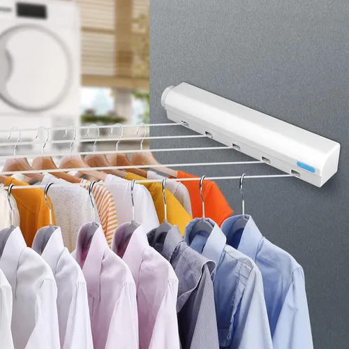 Miniatura 5 de Kit de tendedero retráctil, de plástico, moderno, telescópico retráctil, cuerda de secado de ropa para interiores y exteriores, hogar, baño