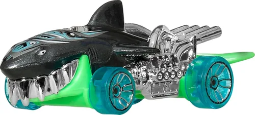Miniatura 3 de Hot Wheels Autos de juguete y camiones monstruo, Tiburones vs. Dinosaurios paquete múltiple con 2 grandes plataformas, 2 camiones monstruo a escala