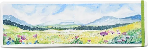 Miniatura 7 de Diario de acuarela de 30 hojas de 5.1 x 8.26 pulgadas, pequeño cuaderno de bocetos de acuarela, prensa en frío, 140 libras/300 GSM, cuaderno