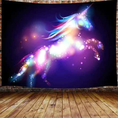 Miniatura 6 de JAWO Tapiz de dragón de fantasía, tapiz de galaxia azul castillo de animales geniales para colgar en la pared para niños y hombres, tapices, manta