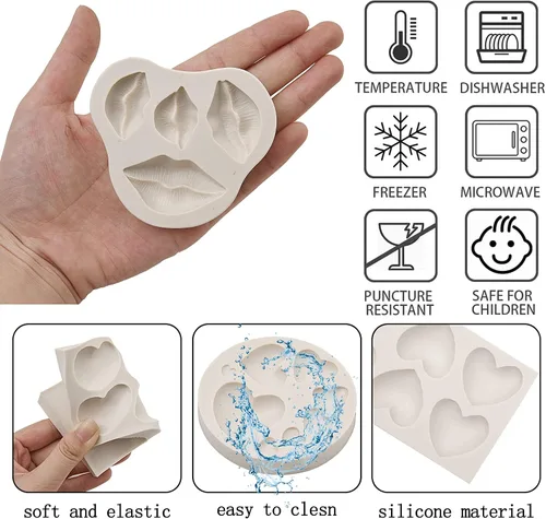 Miniatura 3 de Moldes para fondant en forma de corazón, moldes de silicona de chocolate para decoración de pasteles, tapas de cupcakes, herramientas de horneado