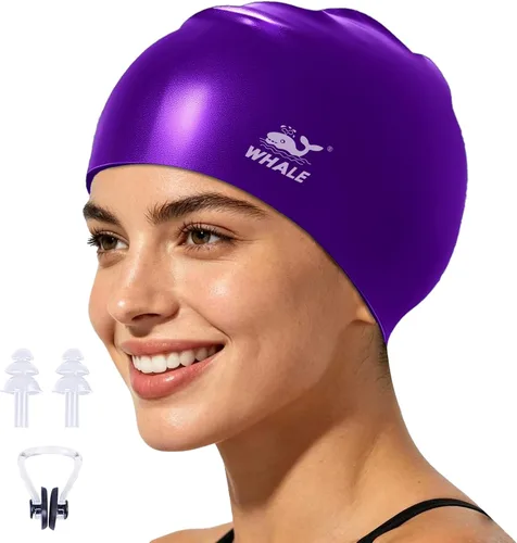 Miniatura 23 de WHALE Gorro de natación extragrande para mujeres y hombres, antideslizante, de alta elasticidad, mantiene el cabello seco, unisex, tamaño grande