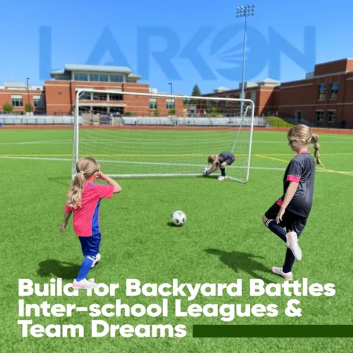 Miniatura 3 de Portería de fútbol 12×6 – Larkon – Tamaño para patio trasero, entrenamiento y torneo – Estructura de acero resistente al óxido para niños y adultos