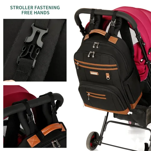 Miniatura 2 de Mochila para pañales, bolsas grandes para pañales de bebé con almohadilla cambiadora portátil para niños y niñas, bolsa de viaje multifunción