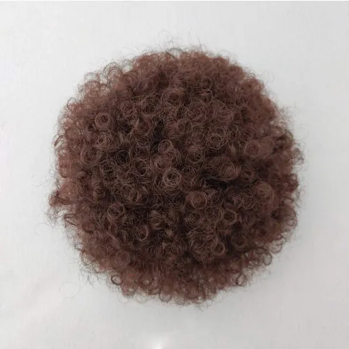 Miniatura 25 de Yinmei Baibian Extensiones de Cabello Sintéticas de Moño con Cordón Afro Rizado Crespo Degradado Marrón Tamaño Grande Peinado Recogido para Mujeres