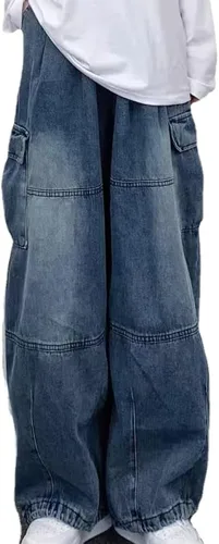 Grunge Pantalones holgados Y2K Emo Alt Cargo Pant Fairycore Demin Cloting Estético Jogger Pantalones deportivos Hiphop Tripp Streetwear