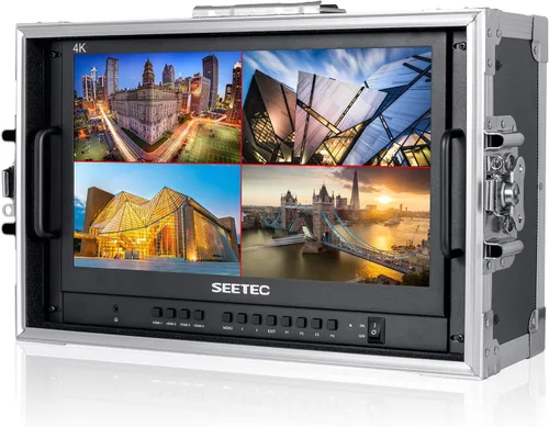 ATEM156-CO - Monitor de director de transmisión en vivo de 15.6 pulgadas con 4 entradas HDMI, pantalla dividida cuádruple para ATEM Mini Video
