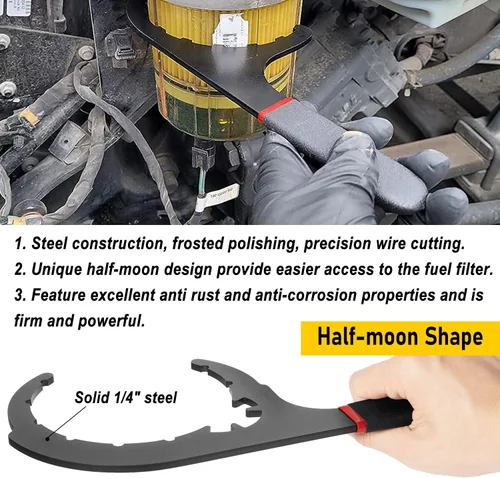 Miniatura 5 de Llave de filtro de combustible diésel de metal 61090 de 5 pulgadas para Davco Diesel Pro 230, 232, 233, 234, 242, 243 y Shop Pro ST, Clase 4, 5 y 6