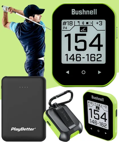 Bushnell Phantom 3 (verde) Slope Golf GPS Handheld Bundle - Pantalla táctil, reconocimiento automático de campo y agujeros, entrada de puntuación