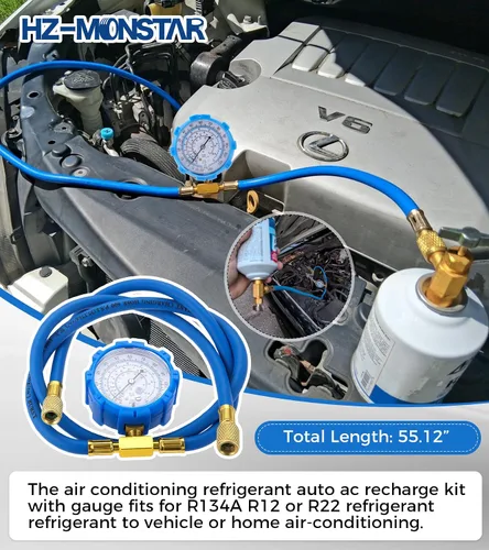 Miniatura 6 de AC R134A - Kit de recarga de freón para refrigerador que incluye R134a Piercing Autosellante, válvulas de perforación de bala BPV31, adaptador