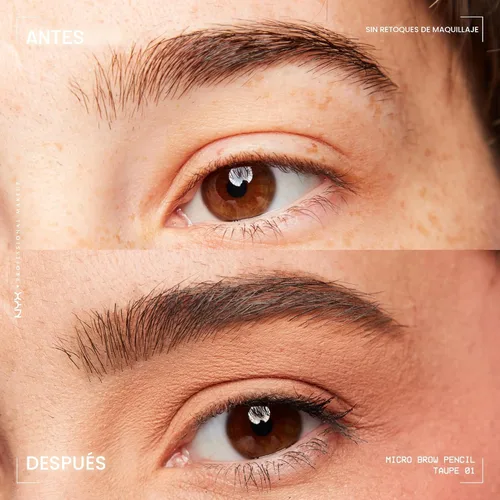 Miniatura 3 de NYX PROFESSIONAL MAKEUP Lápiz micro para cejas, lápiz preciso para cejas, color gris pardo