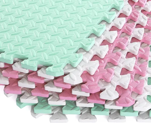 Miniatura 4 de Alfombra de Juego de Espuma para Bebé, Alfombras de Piso Entrelazadas de 0.4 Pulgadas de Grosor con Colores Sólidos, Alfombra de Juego para Bebé