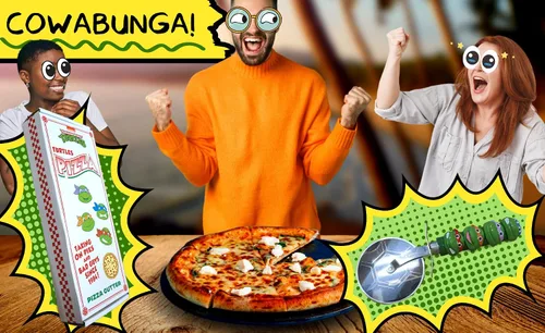 Miniatura 8 de Teenage Mutant Ninja Cortador de pizza de tortugas Cortador de pizza TMNT Cortador de rueda de pizza TMNT Suministros de fiesta de pizza TMNT