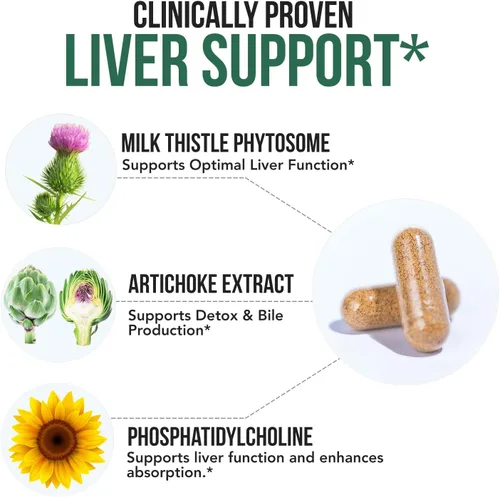 Miniatura 4 de SoActive® Milk Thistle: fitosoma de cardo mariano 10 veces más eficaz, optimizado para silybina bioactiva esencial A & B Plus Bilear® extracto