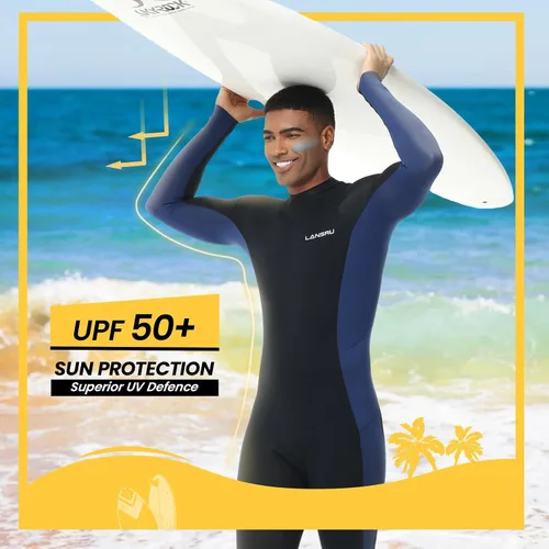 Miniatura 5 de Traje de neopreno para hombre, 5/0.157 in mejorado de neopreno CR para hombres, traje térmico ideal para agua fría, cremallera trasera para surf