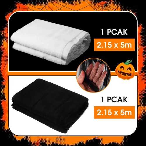 Miniatura 2 de Boao Paño de queso de Halloween para manualidades, tela de gasa de muselina de algodón grande para fiesta de Halloween, decoración de fiesta