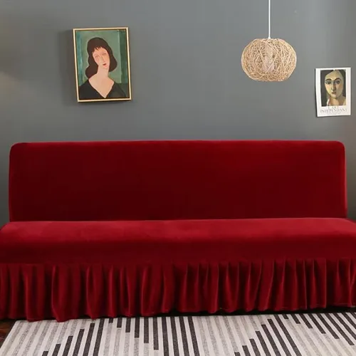Miniatura 9 de Funda para futón de felpa gruesa sin brazos, de terciopelo elástico, funda para sofá cama, funda suave para sofá, futón, protector de muebles