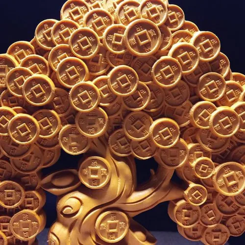 Miniatura 3 de Adornos de árbol de monedas para riqueza y suerte, escultura de árbol de dinero de madera maciza, decoración de oficina en casa, estatua de árbol