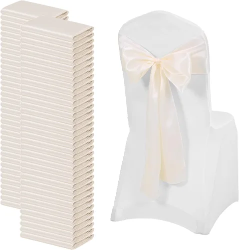 Miniatura 21 de 72 bandas de satén para silla, color azul bebé, lavables y reutilizables, fundas universales para silla, suministros para atar en la espalda